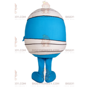 BIGGYMONKEY™ Little Round Blue Man Mascot Costume With Bandage