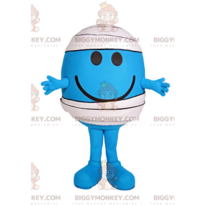 BIGGYMONKEY™ Little Round Blue Man Mascot Costume With Bandage