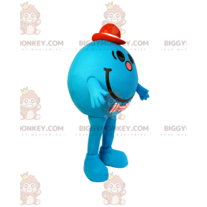 Traje de mascote BIGGYMONKEY™ homenzinho redondo azul com