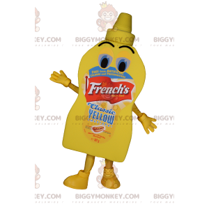 Costume de mascotte BIGGYMONKEY™ de pot de moutarde. Costume de