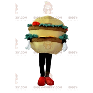 BIGGYMONKEY™ maskotkostume gourmetburger med bøf, salat