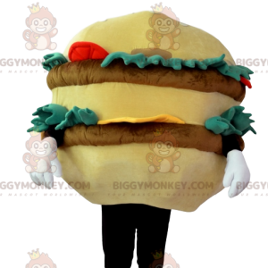 Costume de mascotte BIGGYMONKEY™ de hamburger gourmand avec