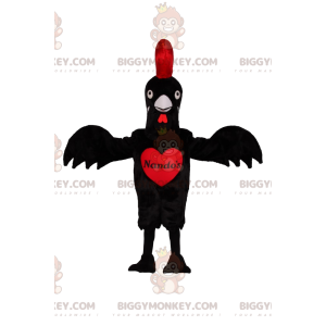 Costume da mascotte pollo nero BIGGYMONKEY™ con bellissimo