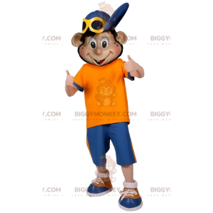 Στολή μασκότ αγοριού BIGGYMONKEY™ σε αθλητικά ρούχα με καπάκι -
