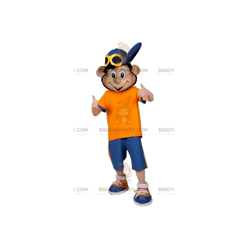 Dreng BIGGYMONKEY™ maskotkostume i sportstøj med kasket - Dreng BIGGYMONKEY™ maskotkostume i sportstøj med kasket -