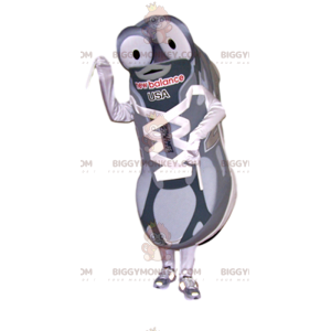 Gray and White Sneakers BIGGYMONKEY™ Mascot Costume. -