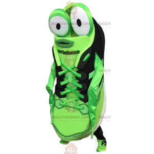 Green and Black Big Eyes Sneaker BIGGYMONKEY™ Mascot Costume -