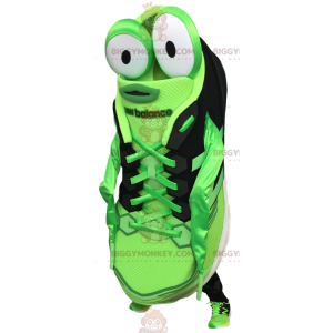 Grøn og sort Big Eyes Sneaker BIGGYMONKEY™ maskotkostume -