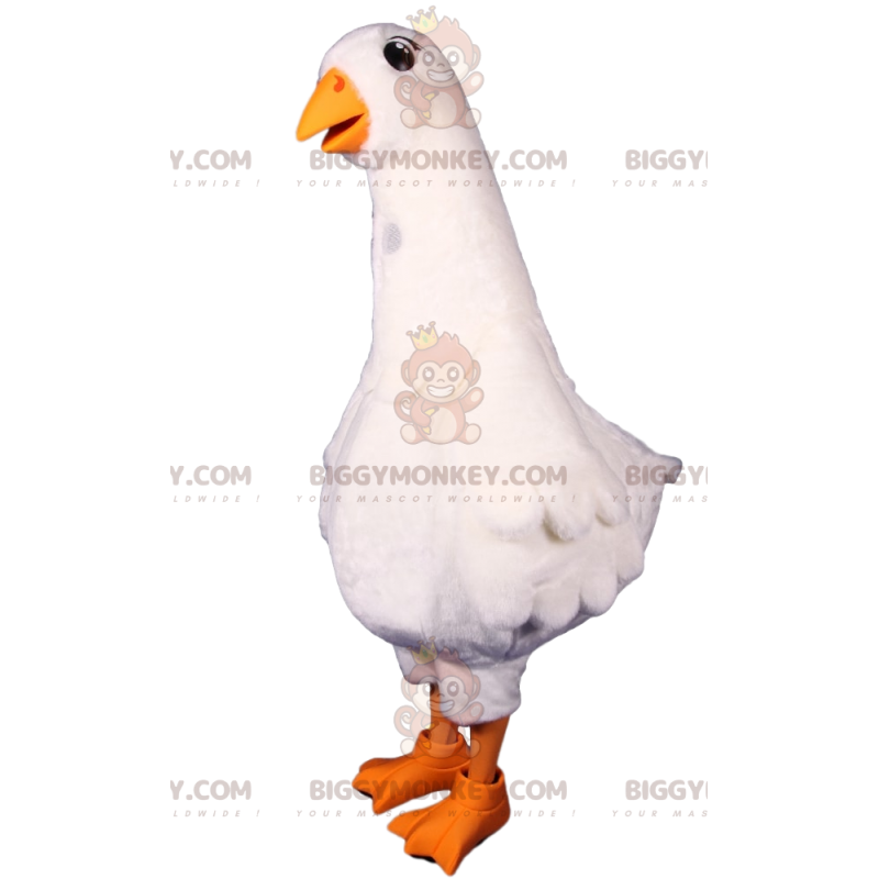 Fato de mascote BIGGYMONKEY™ de ganso branco muito fofo. fantasia de ganso - BiggyMonkey.com
