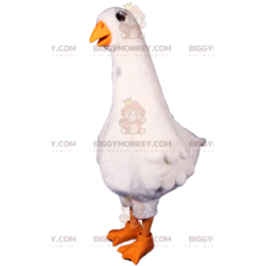 Fato de mascote BIGGYMONKEY™ de ganso branco muito fofo. fantasia de ganso - BiggyMonkey.com