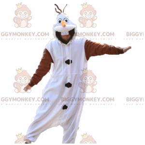Costume mascotte BIGGYMONKEY™ coniglio bianco e marrone.