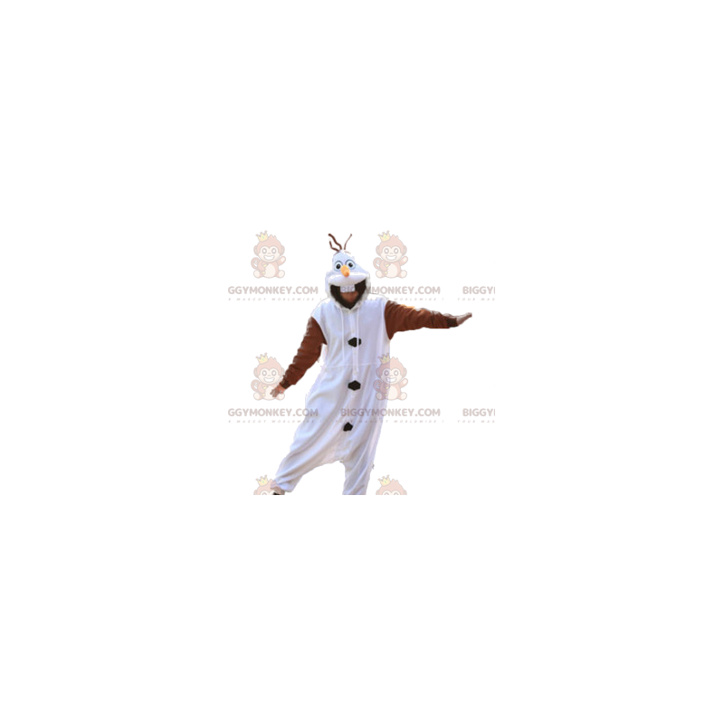 Costume de mascotte BIGGYMONKEY™ de lapin blanc et marron. Costume de mascotte BIGGYMONKEY™ de lapin blanc et marron.