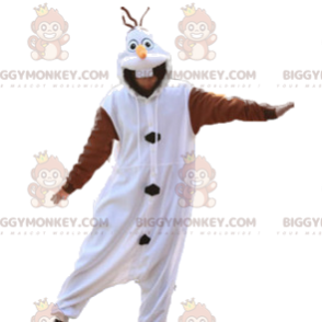 Wit en bruin konijn BIGGYMONKEY™ mascottekostuum.