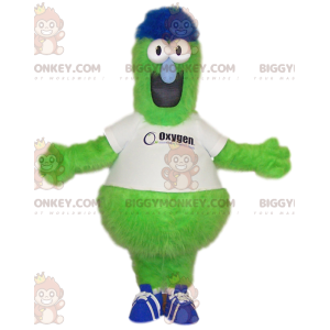 Divertente costume mascotte BIGGYMONKEY™ mostro verde neon con