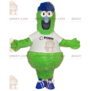 Funny Neon Green Monster BIGGYMONKEY™ Mascot Costume With White