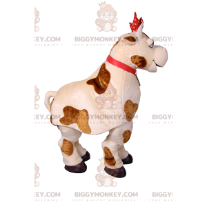 Costume de mascotte BIGGYMONKEY™ de vache avec un nœud rouge à