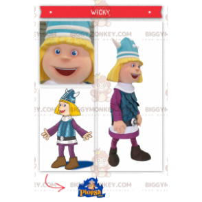 Blondes Wikinger Gallier BIGGYMONKEY™ Maskottchen Kostüm -