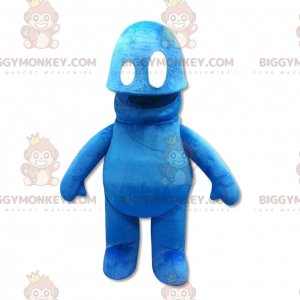 Söt och knäpp blå snögubbe BIGGYMONKEY™ maskotdräkt -