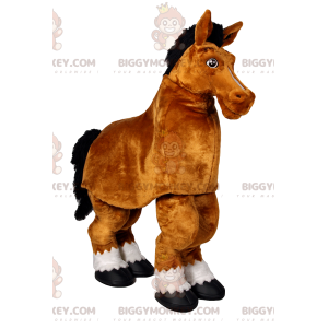 Braunes Pferd BIGGYMONKEY™ Maskottchen-Kostüm. Braunes