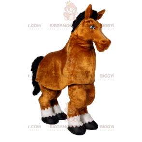 Braunes Pferd BIGGYMONKEY™ Maskottchen-Kostüm. Braunes