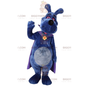 Dog BIGGYMONKEY™ mascot costume with purple cape. dog costume -