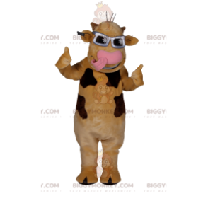 Costume de mascotte BIGGYMONKEY™ de vache beige super cool - Mascottes Vache - BIGGYMONKEY_012357 - BiggyMonkey.com