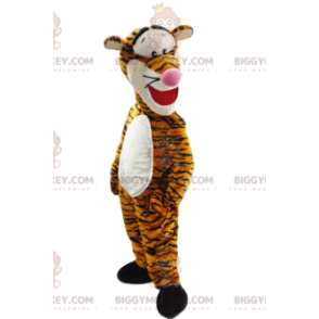 Tijger BIGGYMONKEY™ mascottekostuum met witte baseballjersey -