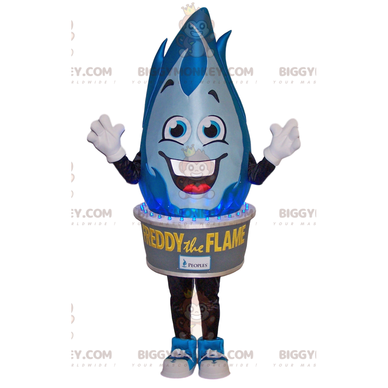Costume de mascotte BIGGYMONKEY™ de flamme bleue. Costume de Costume de mascotte BIGGYMONKEY™ de flamme bleue. Costume de