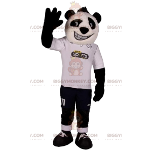 BIGGYMONKEY™ mascot costume of panda in sportswear. dance