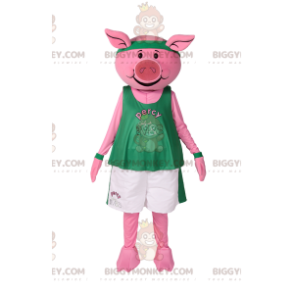  Disfraz de mascota Pig BIGGYMONKEY™ en ropa deportiva. disfraz de cerdo - Mascotas de cerdo - BiggyMonkey.com