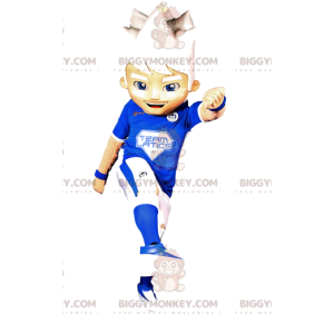 Μπλε και λευκά αθλητικά ρούχα για αγόρια BIGGYMONKEY™ μασκότ -