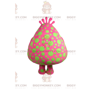 Traje de mascote BIGGYMONKEY™ Big Blob Fuchsia com bolinhas