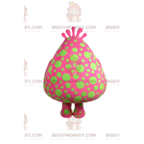 BIGGYMONKEY™ Maskotdräkt Big Blob Fuchsia med gröna prickar -