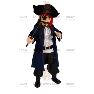Pirat BIGGYMONKEY™ Maskottchenkostüm mit prächtigem Schwert.