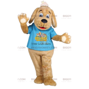 BIGGYMONKEY™ mascottekostuum bruine hond met hemelsblauw