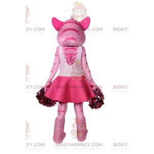 BIGGYMONKEY™ Mascot Costume Pink Tigress In Cheerleader Outfit