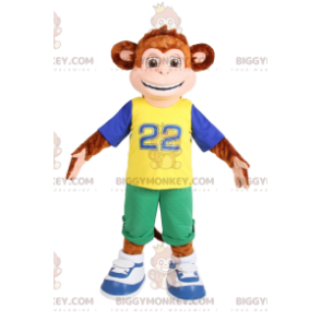 Kostium maskotka brązowa małpa BIGGYMONKEY™ w odzieży sportowej. kostium małpy - Maskotki małpy - BiggyMonkey.com