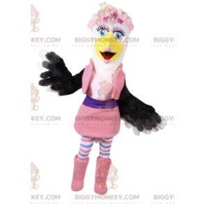 BIGGYMONKEY™ maskotkostume til kvindelig ørn med pink sæt. -