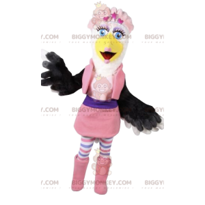 Disfraz de mascota águila hembra BIGGYMONKEY™ con conjunto