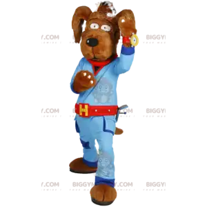 BIGGYMONKEY™ Hunde-Maskottchen-Kostüm in blauer