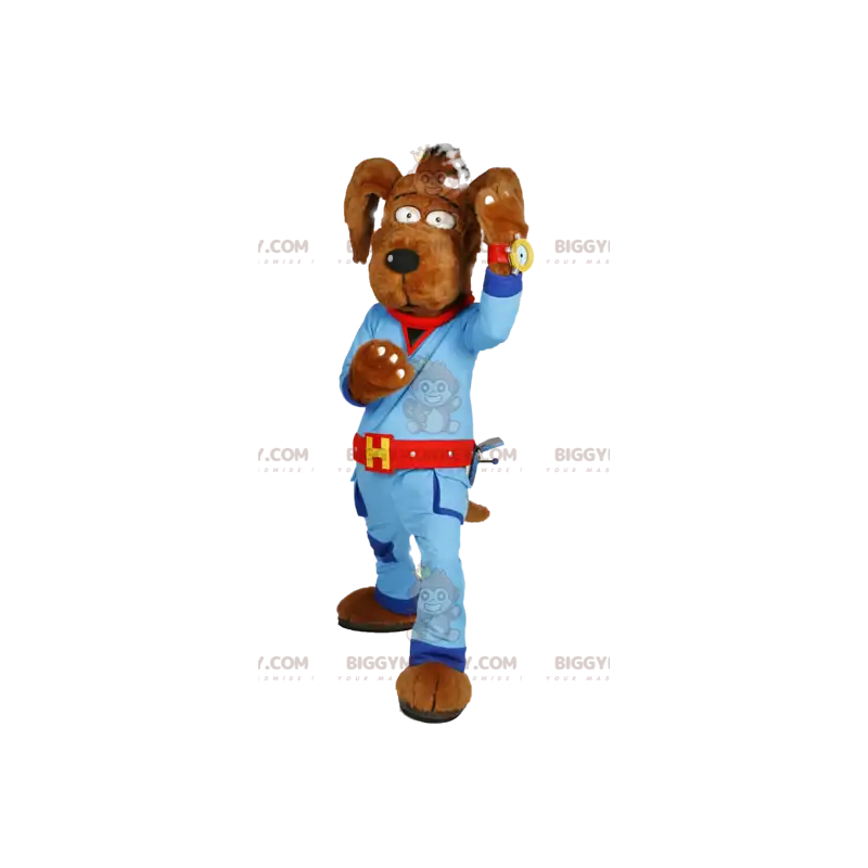 BIGGYMONKEY™ Hunde-Maskottchen-Kostüm in blauer