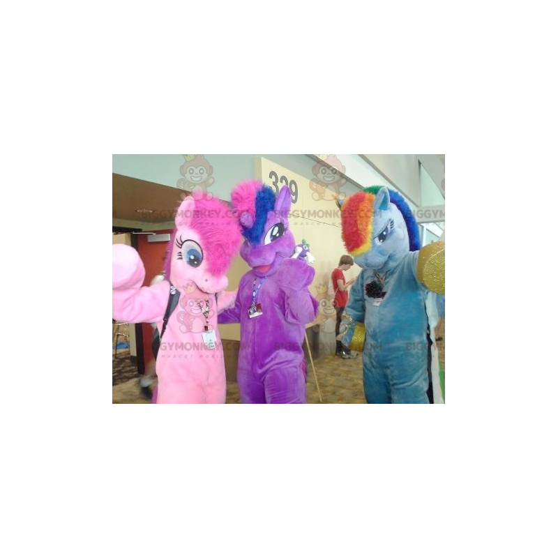 3 BIGGYMONKEY™s mångfärgade maskot för enhörningar för ponny - 3 BIGGYMONKEY™s mångfärgade maskot för enhörningar för ponny -