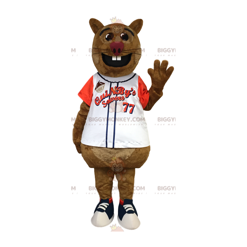 BIGGYMONKEY™ Mascot Costume Brown Rat Sports Jersey. rat BIGGYMONKEY™ Mascot Costume Brown Rat Sports Jersey. rat
