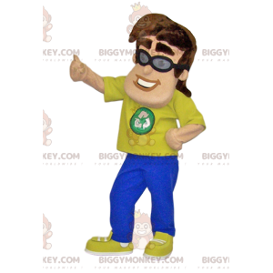 Mens BIGGYMONKEY™ Mascot Costume with Yellow T-Shirt and