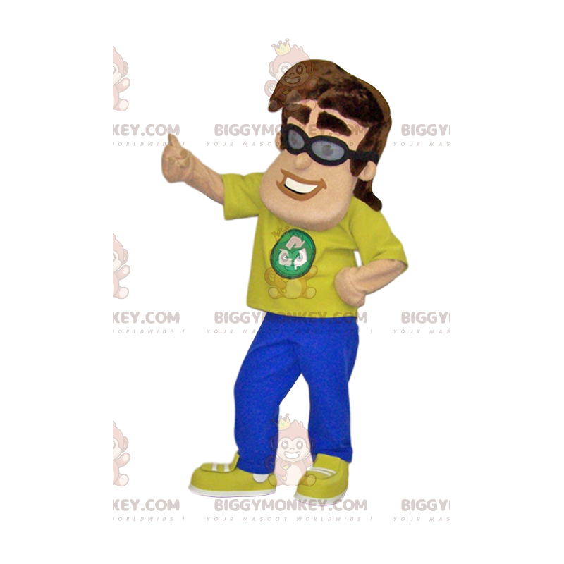 Mens BIGGYMONKEY™ Mascot Costume with Yellow T-Shirt and