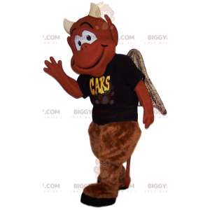 Smiling Brown Devil BIGGYMONKEY™ Mascot Costume. devil costume