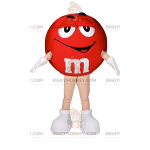 Costume de mascotte BIGGYMONKEY™ de M&M'S rouge. Costume de