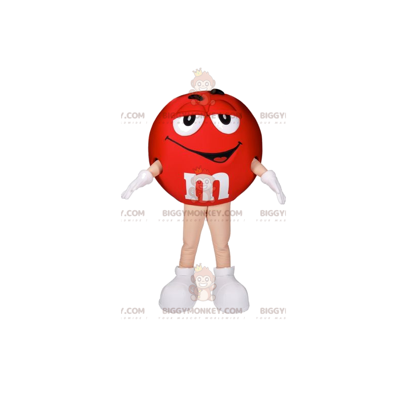 Disfraz de mascota rojo M&M'S BIGGYMONKEY™. Disfraz rojo de M&M