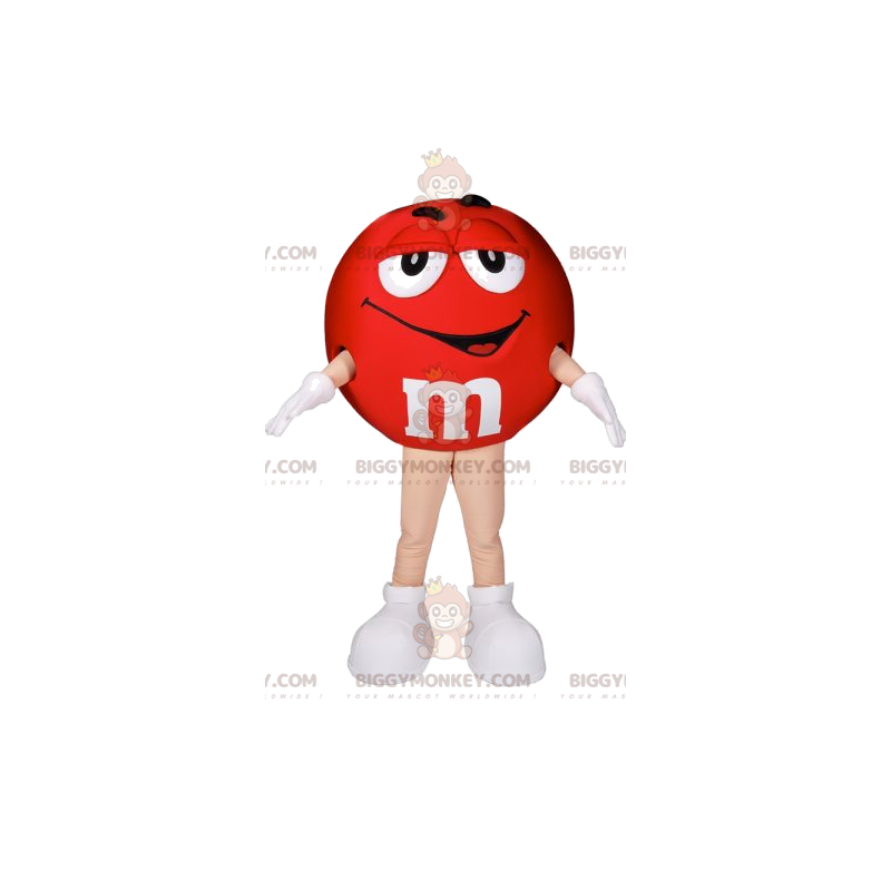 Red M&M's BIGGYMONKEY™ Mascot Costume. Red M&M's costume –