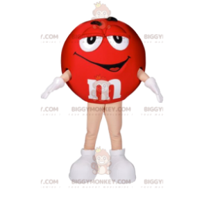 Disfraz de mascota rojo M&M'S BIGGYMONKEY™. Disfraz rojo de M&M